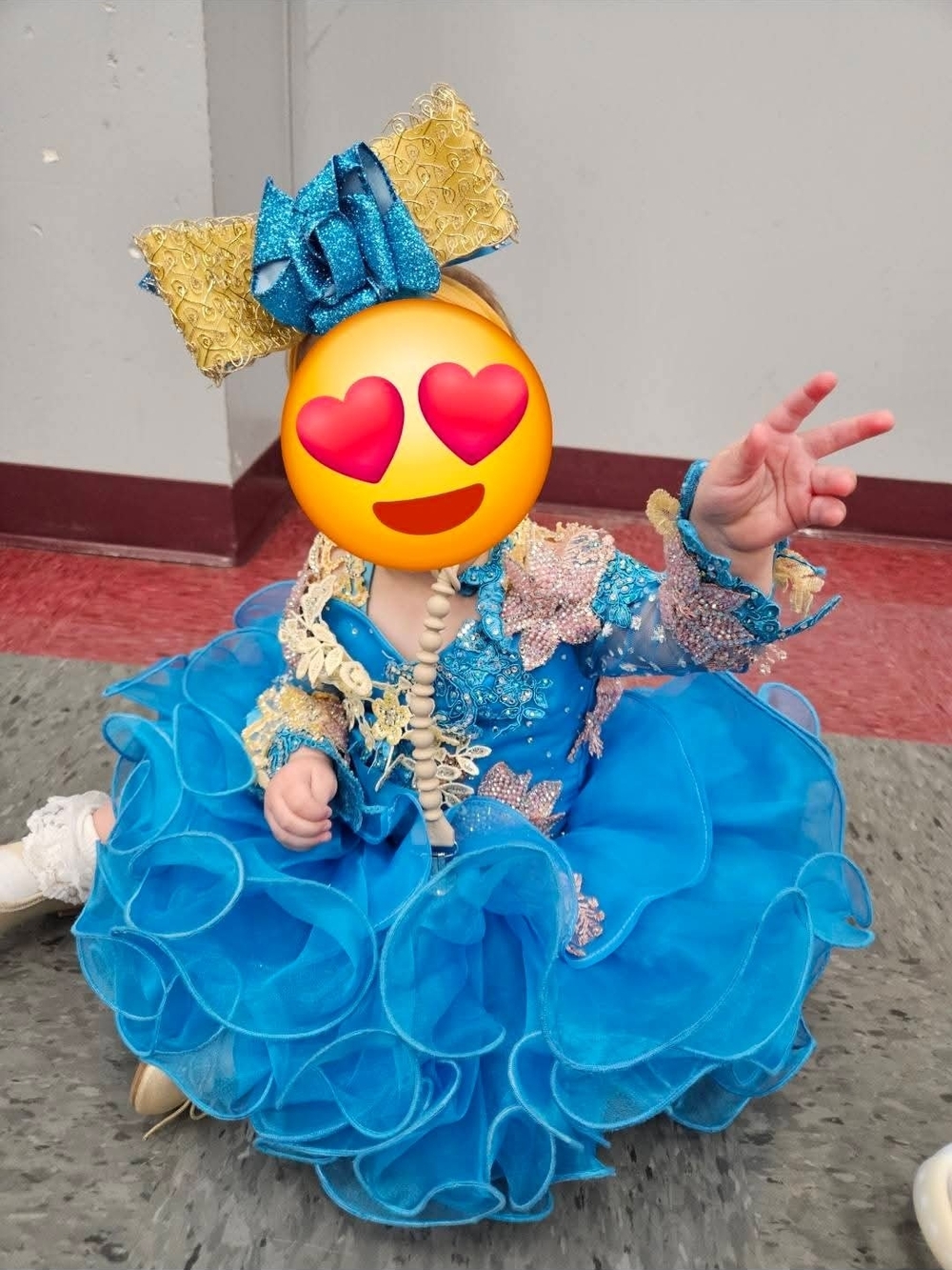 ✨ Ivy Grace 6–12M Blue Embellished Pageant/Flower Girl Dress ✨